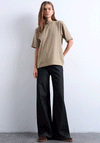 TOPSHOP Premium Short Sleeve Basic T-Shirt, Taupe