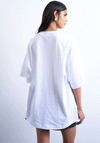 TOPSHOP Ida Oversize Drop Shoulder T-Shirt, White