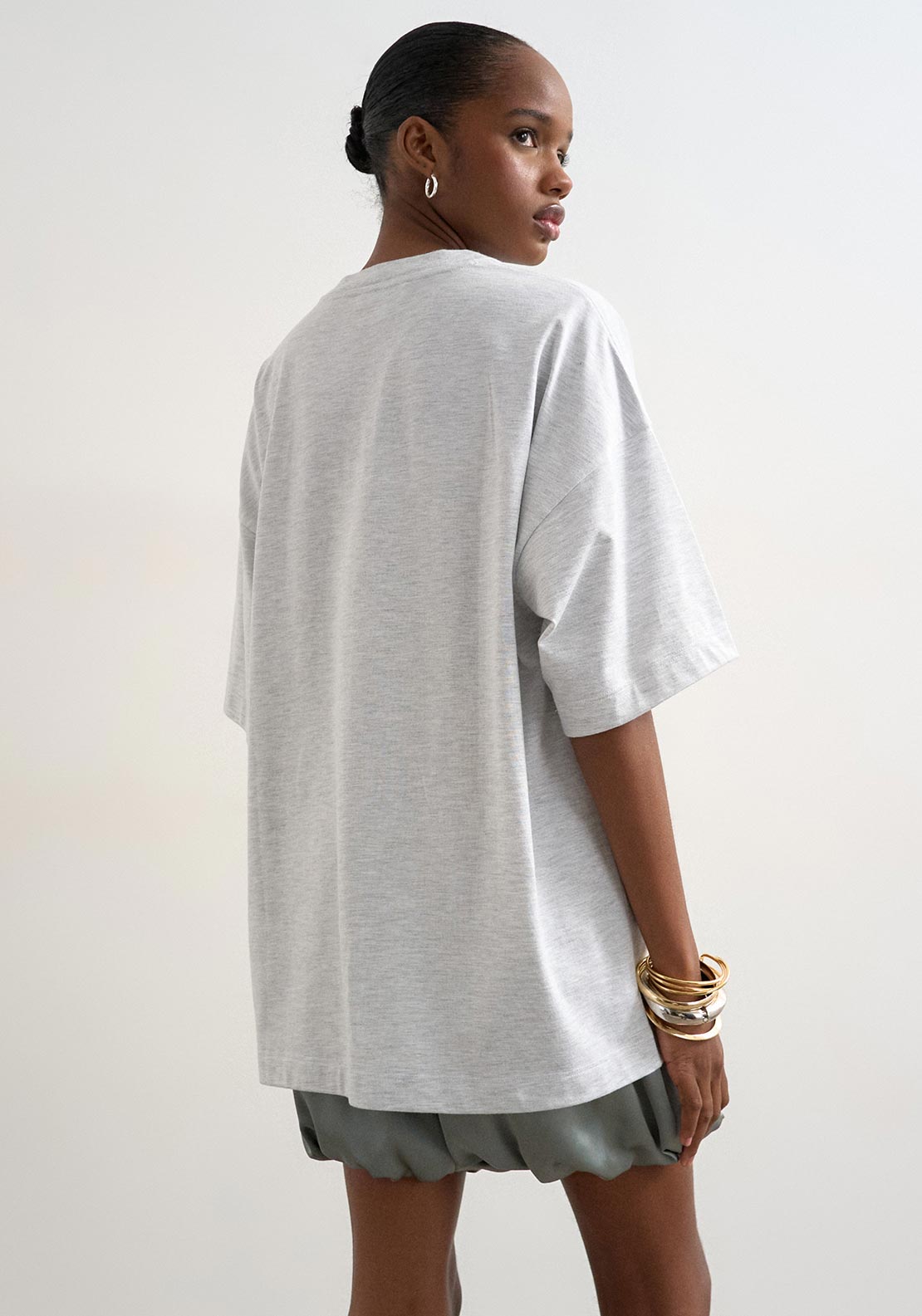 TOPSHOP Basic Ida Oversized T-Shirt, Grey