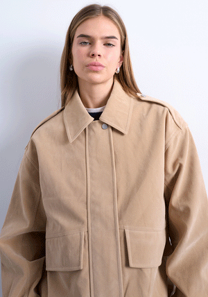 TOPSHOP Evelyn Bomber Jacket, Beige