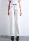TOPSHOP Cinch Wide Leg Low Rise Jeans, Bone