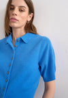 TOPSHOP Kylie Cinch Short Sleeve Cardigan, Blue