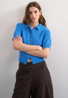 TOPSHOP Kylie Cinch Short Sleeve Cardigan, Blue