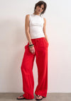 TOPSHOP Lakia Straight Leg Woven Trousers, Red