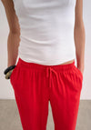 TOPSHOP Lakia Straight Leg Woven Trousers, Red