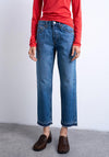 TOPSHOP Runaway Cropped Straight Leg Jeans, Blue
