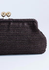 TOPSHOP Abbie Woven Clutch Bag, Brown