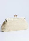 TOPSHOP Abbie Woven Clutch Bag, Beige