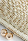 TOPSHOP Abbie Woven Clutch Bag, Beige