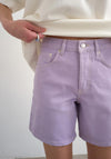 TOPSHOP Vigga High Rise Denim Shorts, Lilac
