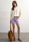 TOPSHOP Vigga High Rise Denim Shorts, Lilac