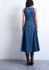 TOPSHOP Ella Sleeveless Maxi Denim Dress, Medium Blue