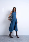 TOPSHOP Ella Sleeveless Maxi Denim Dress, Medium Blue