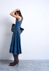 TOPSHOP Ella Sleeveless Maxi Denim Dress, Medium Blue