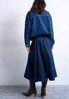 TOPSHOP Leah Maxi Denim Maxi Skirt, Dark Blue