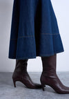 TOPSHOP Leah Maxi Denim Maxi Skirt, Dark Blue