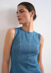 TOPSHOP Lena Denim Mini Dress, Blue