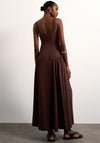 TOPSHOP Svea Square Neck Maxi Dress, Brown