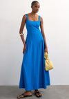 TOPSHOP Svea Square Neck Maxi Dress, Blue