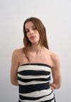 TOPSHOP Lisa Striped Bandeau Maxi Dress, Black and White
