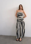 TOPSHOP Lisa Striped Bandeau Maxi Dress, Black and White