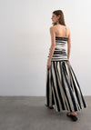 TOPSHOP Lisa Striped Bandeau Maxi Dress, Black and White