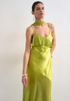 TOPSHOP Annika Ruffle Detail Maxi Dress and Scarf, Green
