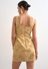 TOPSHOP Nina Embroidered Square Neck Mini Dress, Beige