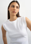 TOPSHOP Adela Ribbed Boyfriend Tank Top, White