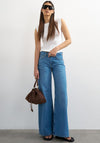 TOPSHOP Adela Ribbed Boyfriend Tank Top, White