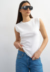 TOPSHOP Adela Ribbed Boyfriend Tank Top, White