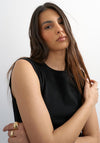 TOPSHOP Adela Ribbed Boyfriend Tank Top, Black