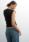 TOPSHOP Adela Ribbed Boyfriend Tank Top, Black