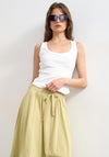 TOPSHOP Britt Ribbed Curved Hem Vest Top, White