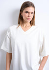 TOPSHOP Marit Relaxed V Neck T-Shirt, Ecru