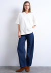 TOPSHOP Marit Relaxed V Neck T-Shirt, Ecru