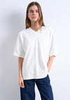 TOPSHOP Marit Relaxed V Neck T-Shirt, Ecru