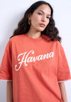 TOPSHOP Mia Havana Oversized T-Shirt, Orange