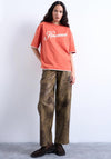 TOPSHOP Mia Havana Oversized T-Shirt, Orange