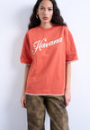 TOPSHOP Mia Havana Oversized T-Shirt, Orange