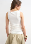 TOPSHOP Kia Twist Ruched Vest Top, White