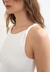 TOPSHOP Kia Twist Ruched Vest Top, White
