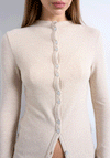 Topshop Grete Jersey Cotton Cardigan, Beige