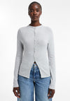 Topshop Grete Jersey Cotton Cardigan, Grey