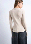 Topshop Grete Jersey Cotton Cardigan, Beige