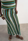 TOPSHOP Ingvilid Knit Striped Maxi Skirt, Multi-Coloured