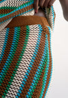 TOPSHOP Ingvilid Knit Striped Maxi Skirt, Multi-Coloured