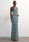TOPSHOP Cajsa Knit Striped Long Dress, Multi-Coloured