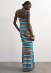 TOPSHOP Cajsa Knit Striped Long Dress, Multi-Coloured
