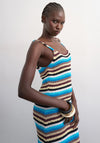 TOPSHOP Cajsa Knit Striped Long Dress, Multi-Coloured